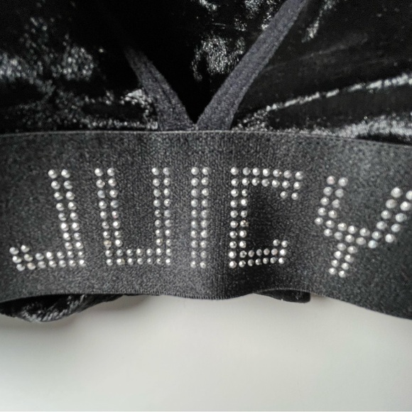 Juicy Couture Crushed Jersey Velvet Bra and Underwear Set - Black - Picture 5 of 16